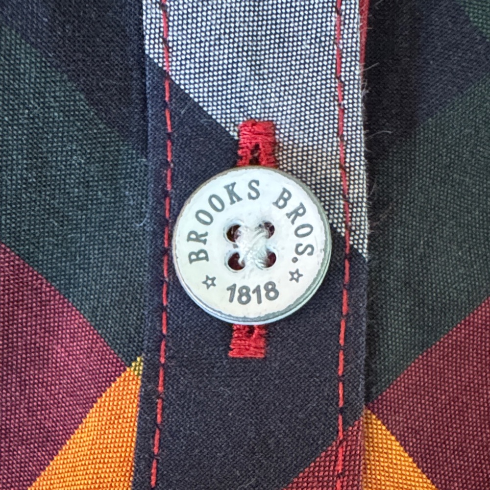 Brooks Brothers Plaid Long Sleeve Dress - Red, Yellow, White, Black - Picture 5 of 6